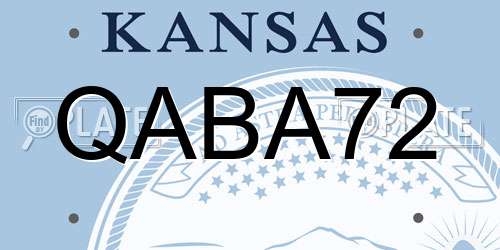 QABA72 Kansas License Plate