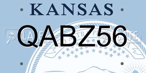 QABZ56 Kansas License Plate