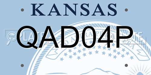 QAD04P Kansas License Plate