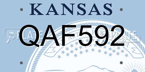 QAF592 Kansas License Plate