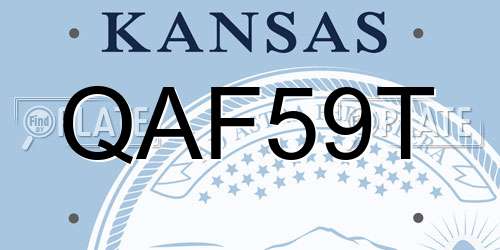 QAF59T Kansas License Plate