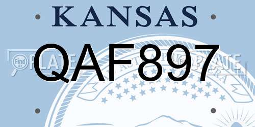 QAF897 Kansas License Plate