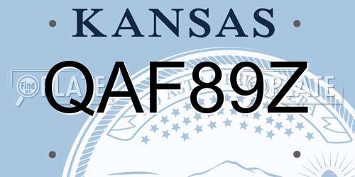 QAF89Z Kansas License Plate
