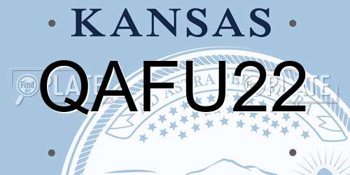 QAFU22 Kansas License Plate