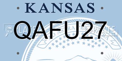 QAFU27 Kansas License Plate