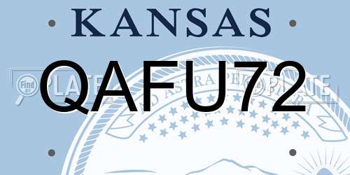 QAFU72 Kansas License Plate