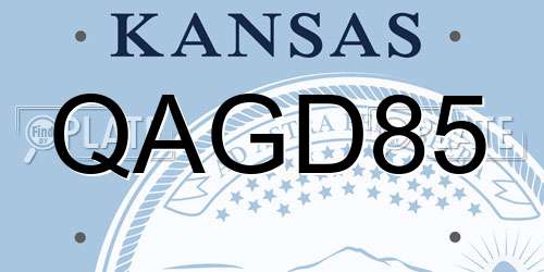 QAGD85 Kansas License Plate