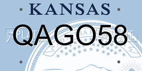 QAGO58 Kansas License Plate