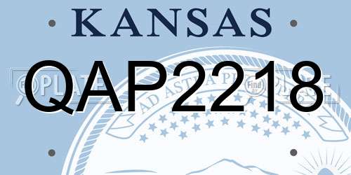 QAP2218 Kansas License Plate