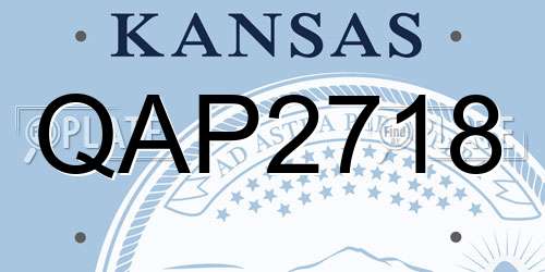 QAP2718 Kansas License Plate