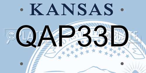 QAP33D Kansas License Plate