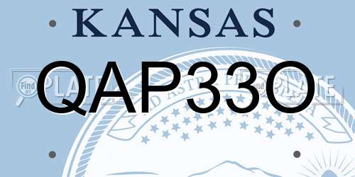 QAP33O Kansas License Plate