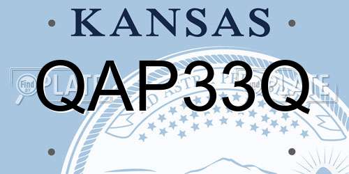 QAP33Q Kansas License Plate