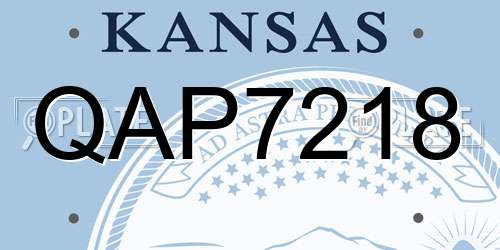 QAP7218 Kansas License Plate