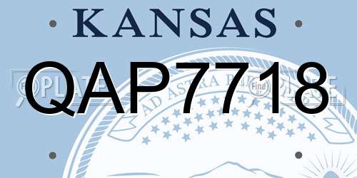 QAP7718 Kansas License Plate