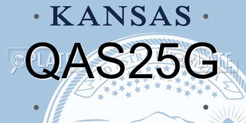 QAS25G Kansas License Plate