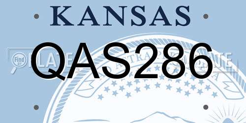 QAS286 Kansas License Plate