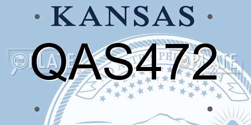 QAS472 Kansas License Plate