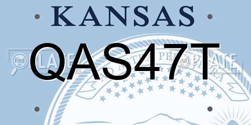 QAS47T Kansas License Plate