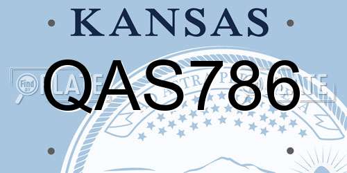 QAS786 Kansas License Plate