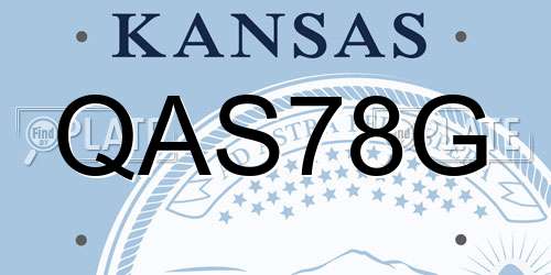 QAS78G Kansas License Plate
