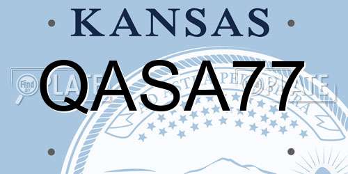 QASA77 Kansas License Plate