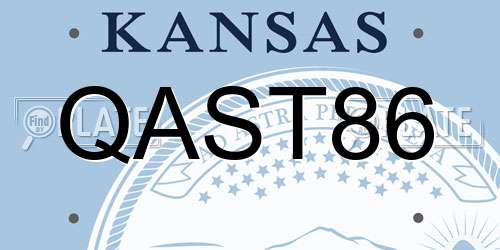 QAST86 Kansas License Plate