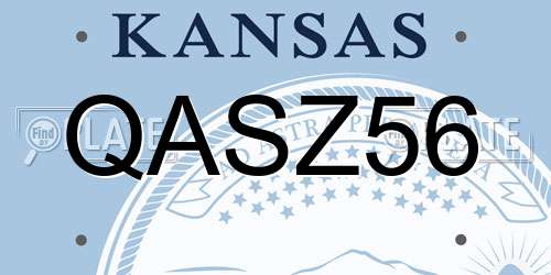 QASZ56 Kansas License Plate