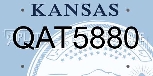 QAT5880 Kansas License Plate