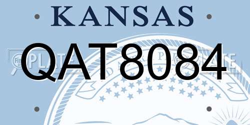 QAT8084 Kansas License Plate