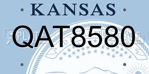 QAT8580 Kansas License Plate