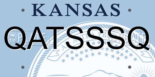 QATSSSQ Kansas License Plate