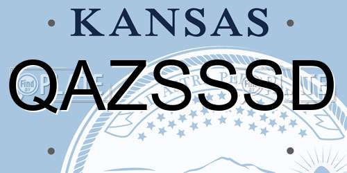 QAZSSSD Kansas License Plate