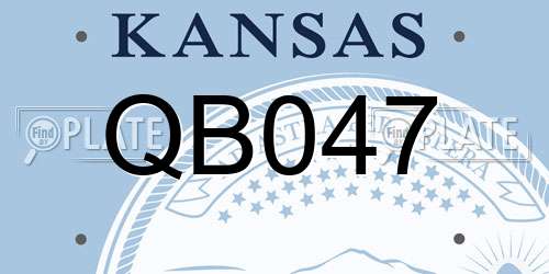 QB047 Kansas License Plate