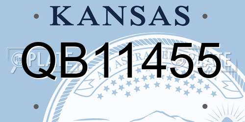 QB11455 Kansas License Plate