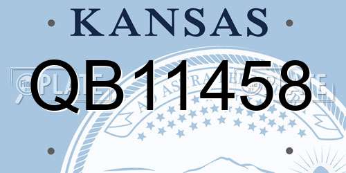 QB11458 Kansas License Plate
