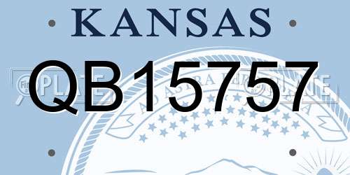 QB15757 Kansas License Plate