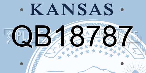 QB18787 Kansas License Plate