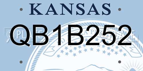 QB1B252 Kansas License Plate