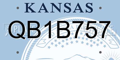 QB1B757 Kansas License Plate