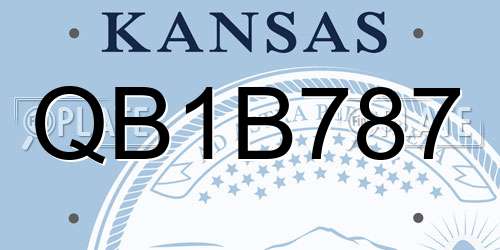 QB1B787 Kansas License Plate