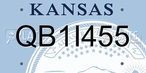 QB1I455 Kansas License Plate