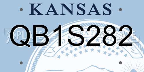 QB1S282 Kansas License Plate