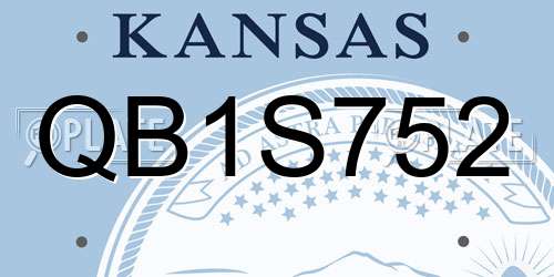 QB1S752 Kansas License Plate