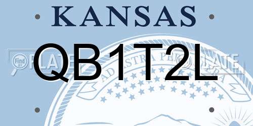 QB1T2L Kansas License Plate