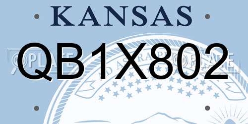 QB1X802 Kansas License Plate