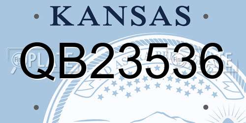 QB23536 Kansas License Plate