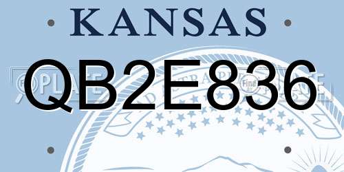 QB2E836 Kansas License Plate
