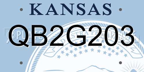 QB2G203 Kansas License Plate