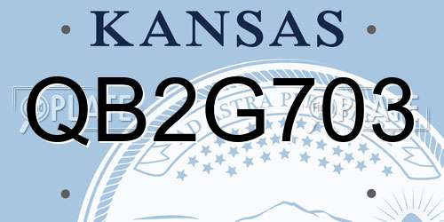 QB2G703 Kansas License Plate